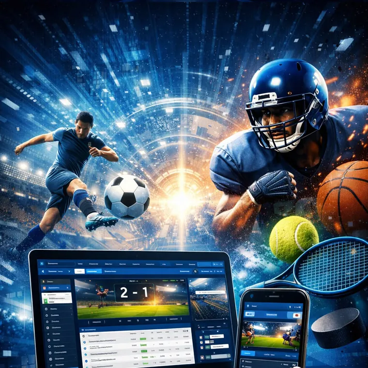 Online poker tournament with a shining trophy and player avatars