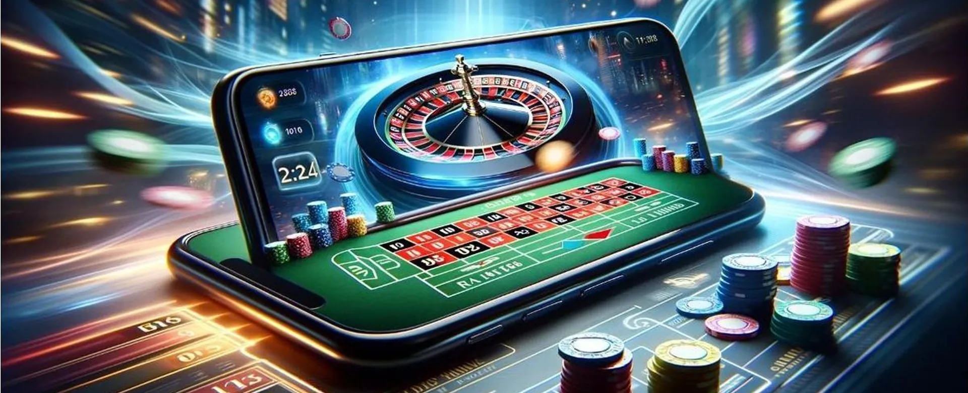 VIP777 Casino Games hero image, featuring a vibrant online casino interface with various game icons and a triumphant player